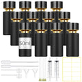 12 Pack 50 ml Glass Perfume Bottles and Refill Tools Set, Travel Perfume Atomizer Spray Bottles, Portable Empty Refillable Atomizer Decanters with Dispenser Transfer Kit (Black)