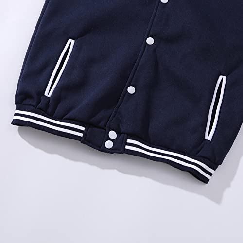 Mowbeat Women Baseball Jacket Varsity Uniform Unisex Adult Long Sleeve Casual Loose Cardigan Men's Track Jacket