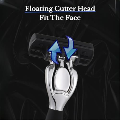 Upgrade 7-Blade Razor for Men, 7 Layers of Razor Blades, 1 Razor Handle + 3 Blade Refills, Dual Lubrication & Precision Trimmer, Lubrastrip for Comfortable Shave