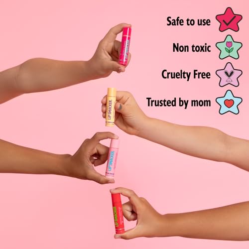 Lip Smacker Lippy Pals Swirls, Sanrio Hello Kitty, Flavored Moisturizing & Smoothing Soft Shine Lip Balm, Hydrating & Protecting Fun Tasty Glossy Finish, Cruelty-Free & Vegan - Kiwi (Pack of 2)
