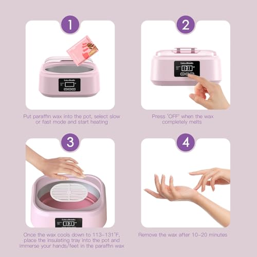Paraffin Wax Machine for Hand and Feet - 3000ml Hand Wax Paraffin Machine for Arthritis, Touchscreen Paraffin Wax Warmer with 6 Packs Rose Wax (2.64 lbs), Paraffin Bath for Smooth & Soft Skin