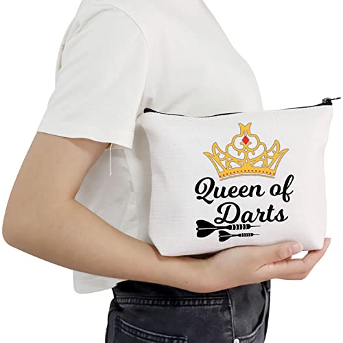 POFULL Darts Gifts Dart Player Gift Darts Game Lovers Gift Queen of Darts Cosmetic Bags For Dart Teams (Queen of Darts bag)