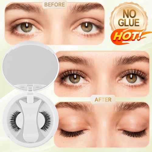 Magnetic Eyelashes with Applicator ? No Glue or Eyeliner Needed, Reusable Natural Look Lashes, Lightweight & Comfortable, Easy to Apply and Remove