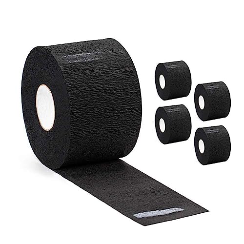 2 Rolls Black Neck Paper Strips Barber Neck Band Hair Wrap Paper Styling Strips Hair Cutting Supplies for Salon Barber Shop