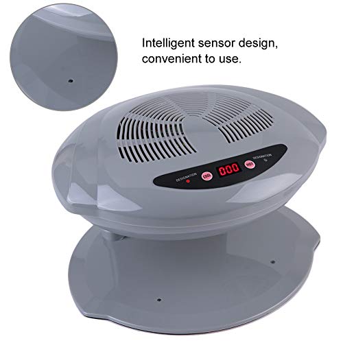 Air Nail Dryer, 400W Intelligent Automatic Sensor Hot & Cold Air Nail Polish Drying Fan Manicure Tool for Home Salon Both Hands and Feet Use, Grey
