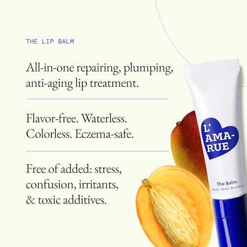 L'AMARUE Lip Repair Balm - 0.33 fl oz: Intensive Repair for Dry, Cracked, Aging Lips | Hydrating, Moisturizing & Soothing | Chapped Lips & Helps in Eczema | Vegan, Fragrance-Free, Soothing Lip Balm