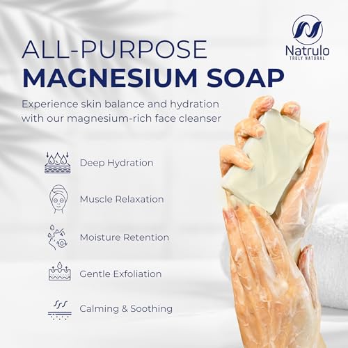 Dead Sea Magnesium Soap Bar ? Deep Cleansing, Moisturizing Body Soap for Dry Itchy and All Skin Types ? Shower Soap Soothes Muscles and Joints ? All-Natural Exfoliating Face and Body Wash Made in USA