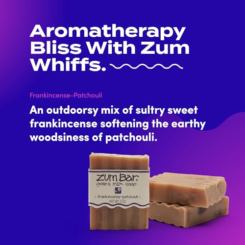 Zum Indigo Wild Goat's Milk Soap Bar - Bar Soap for Hands & Body Made with Essential Oils - 3 oz - Patchouli Blends (3 Pack)