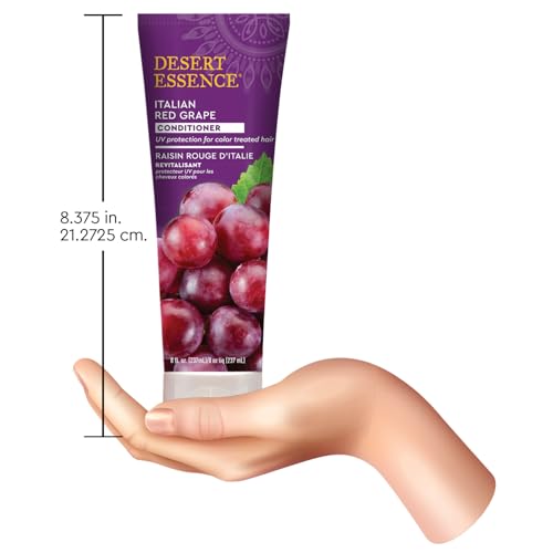 Desert Essence Italian Red Grape Shampoo & Conditioner Bundle - 8 Fl oz - Color-Protective Shampoo formulated with Resveratrol, Organic Grape Seed aAntioxidant Rich, Organic Sea Kelp Nettle Extracts,