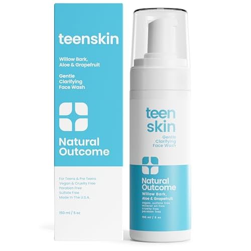 natural outcome Teen Skin Face Wash | Gentle Foaming Daily Boys & Girls Facial Cleanser Lotion | Natural Non-toxic Ingredients | For Teens, Preteens & Kids Looking to Prevent Acne | 5 oz