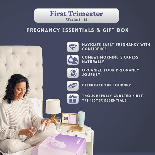 1st Trimester Mom-to-Be Essentials Box - Pregnancy Gifts for Expecting Mom - Care Package with Essential New Mommy Items & Pregnancy Must-Haves - First Trimester