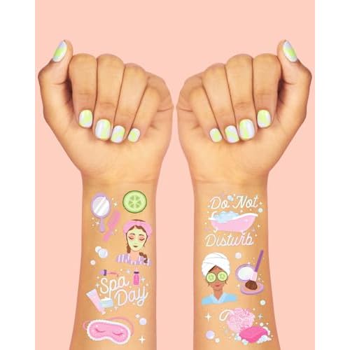xo, Fetti Girls Spa Party Temporary Tattoos - 62 Styles | Slumber Party Birthday Supplies, Self Care Goodie Bag Favors, Cute Decorations, Easter Basket, Stocking Stuffer, Sleepover Accessory Activity