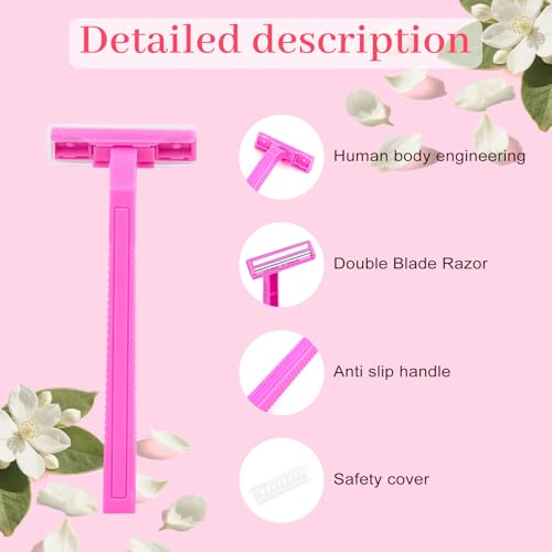 Womens Shaving Cream Bulk Travel and Women's Disposable Razors Individually Wrapped,0.53oz Shave Gel for Women, Care Dry Skin Womens Shave Gel Disposable Razors Women for Travel Guests Homeless£¨10Set£©
