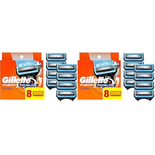 Gillette ProGlide Chill Razor Refills for Men, 8 Blade Refills, (Pack of 2)