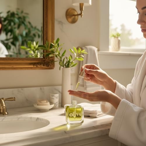 Alpha & Omega Olive Oil Face Oil Serum with Squalane & Olive Leaf Extract | Hydrating, Lightweight, Fast?Absorbing Facial Oil | Anti?Aging, Natural, Vegan, Small?Batch, Hydroxytyrosol?Rich