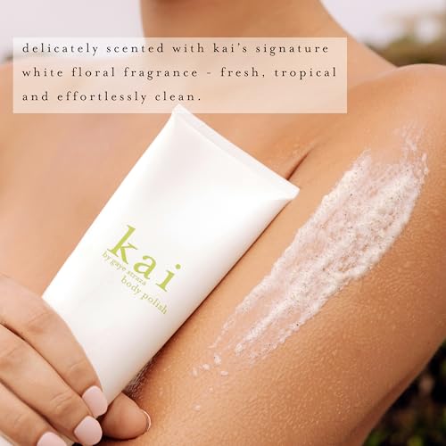 kai body polish ? 8 oz exfoliating scrub with sugar & sea salt, light white floral scent experience smooth, soft skin you¡¯ll love | hydrating, clean beauty ritual - recyclable packaging