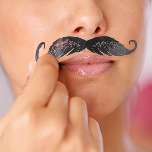 20Pcs Beard Mustache Stickers, Fake Mustaches Stickers, Removable Mustache Hair Stickers