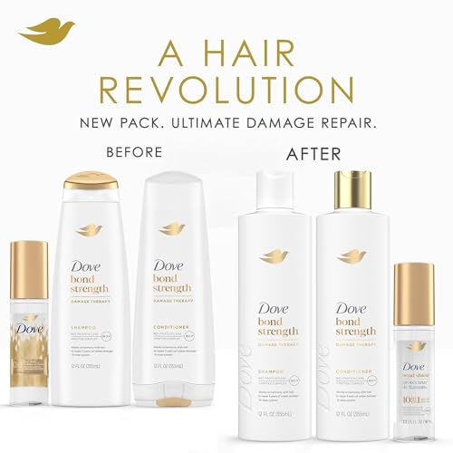 Dove Bond Strength Shampoo & Conditioner Set + Hair Serum Bundle ? Repair Treatment for Damaged and Frizzy Hair (3 Piece Set)