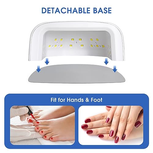 UV LED Nail Lamp, 60W Cordless Nails Lamp Professional LED Nail Light for Gel Nails Nail Dryer with 42 Beads, Perfect for Salon Manicure, Pedicure(White)