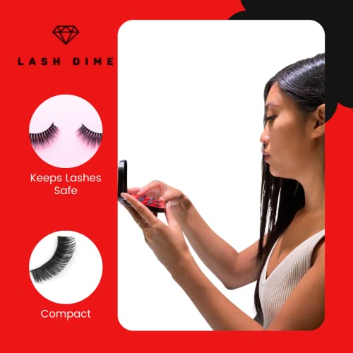 3 Tier Eyelash Case - Holder, Easy to Open Lash Storage Case, Lash Case Perfect for Travel, Eyelash Holder Organizer, False Eyelash Case, Mirror Included