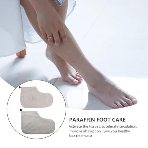 HEALLILY Paraffin Wax Bath Cotton Booties Moisturizing Work Foot Covers Feet Treatment Kit Grey Paraffin Wax Warmer Insulated Foot Wraps for Women Warm Therapy