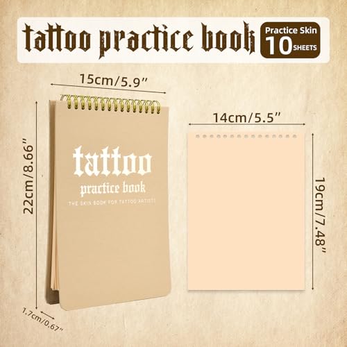 Tattoo Practice Skin Flipbook, 10 Sheets of 1MM Silicone Skin,Tradictonal Tattoo Training Journal, Portable & Reusable for DIY Artists, Premium Material, Original Tattoo Skin Book