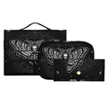 MNSRUU Toiletry Bag Moth Butterfly Black Hanging Makeup Bag for Toiletries 3 PCS Travel Toiletry Organizer Bags Portable Clear Toiletry Kit