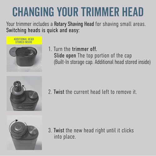 Microtouch Titanium Edge Ear & Nose Trimmer ? Dual Rotary Blade Heads with Light ? Water Resistant ? Travel Friendly ? Durable Design ? Titanium Coated Blades for Precise, Comfortable Grooming