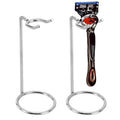 AHANDMAKER 2 Pack Stainless Steel Safety Razor Stand for Razors and Brushes 2x4.8in Heavy Duty Razor Holder Shaving Brush Organizer for Bathroom Travel Fathers Day Christmas Gifts Accessories