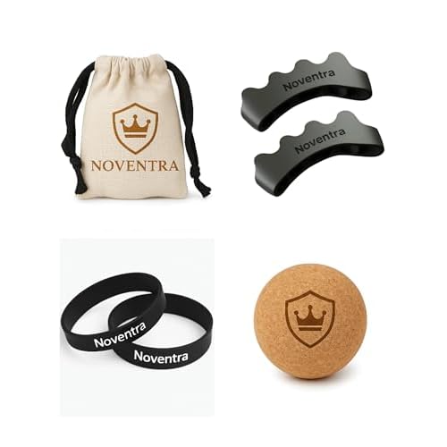 Foot Recovery Kit - Toe Spacers, Cork Massage Ball & Resistance Bands for Plantar Fasciitis Relief, Bunion Correction, Foot Pain, Yoga & Stretching - Post Workout Massage - Travel Pouch Included