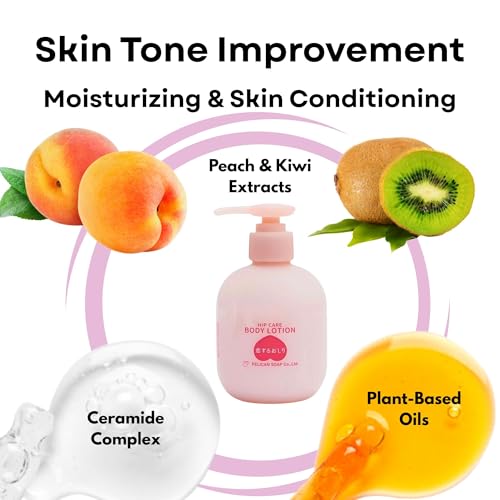 Pelican Soap Full Body Lotion for Women with Peach Extract, Niacinamide & Jojoba Seed Oil, Firm Body Lotion for Smooth & Supple-Feeling Skin, Lightweight Moisturizer for Dry Skin, 6.77 oz from Japan