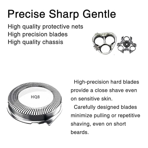HQ8 Heads Compatible with Phlips Norelco Aquatec razor,Replacement Heads for PT720 PT721 PT722 PT723 PT724 PT725 PT726PT728 PT729 PT730 AT830 AT811 Etc Model