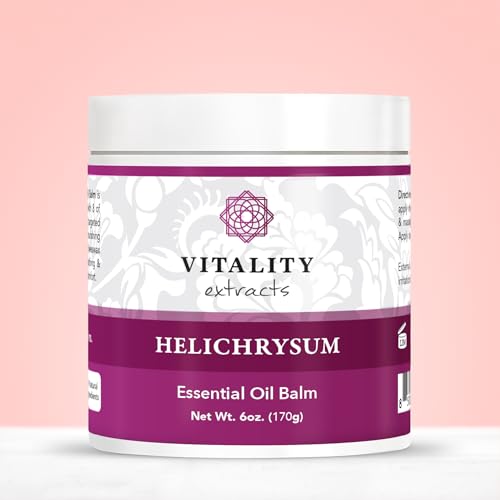 Vitality Extracts Helichrysum Balm - 6oz, Helichrysum Gymnocephalum, Beeswax, Almond Oil, Ultra-Moisturizing, Skin Healing, Full Body Hydration