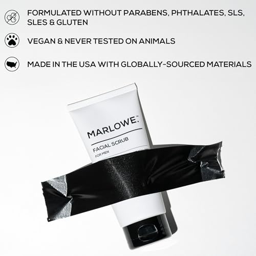 MARLOWE. Men's Facial Scrub & Body Wash Bundle ? Exfoliating Cleanser with Pine & Agarwood + Energizing Wash with Natural Extracts