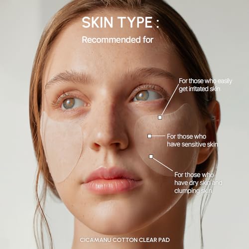 Parnell Cicamanu Cotton Clear Pad | Gentle Daily Exfoliating & Soothing Pads for Acne Prone Sensitive Skin | Cica LHA PHA Ceramide HA | Unbleached Biodegradable (90 Count)