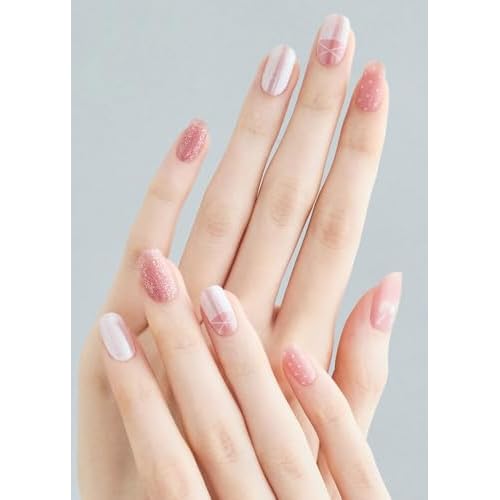 ohora Semi Cured Gel Nail Strips (N Sheer Tutu) - Works with Any Lamps, Salon-Quality, Long Lasting, Easy to Apply & Remove - Includes 2 Prep Pads, Nail File & Wooden Stick