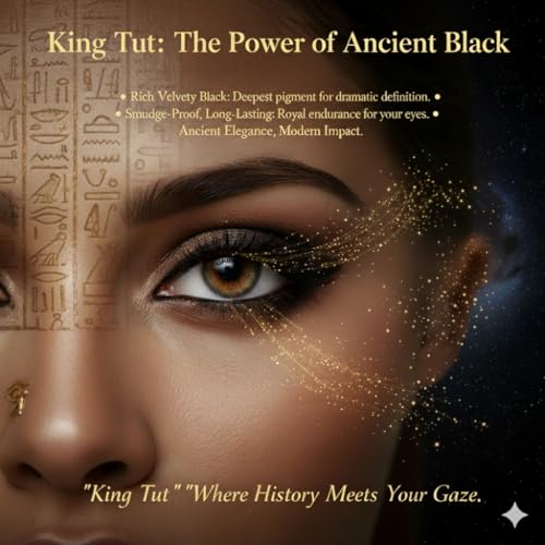 HALAL King Tut Egyptian Eyeliner Loose Powder ? Long-Lasting Dark Black Eyeliner, Smooth & Easy Application, Ideal for Bold & Dramatic Looks, HALAL Traditional Egyptian Formula for Intense Definition