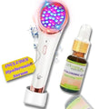 Lyte Wireless DUO Red & Blue LED Light Therapy for Face includes Hyaluronic Serum Automatic Red and Blue LED Light Therapy Anti-Aging Wrinkle Reduction Device, White