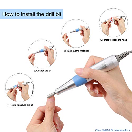 30000RPM Electric Nail Drill Pen Nail Drill Handle Handpiece DC Connector for Manicure Pedicure Machine Accessory Tool