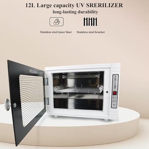 WINB Nail Tool Sterilizer & UV Light Nail Tool Cleaning Machine, 12L High-Capacity Esterilizador de Manicura Cabinet with Timer for Professional Salon & Home Use