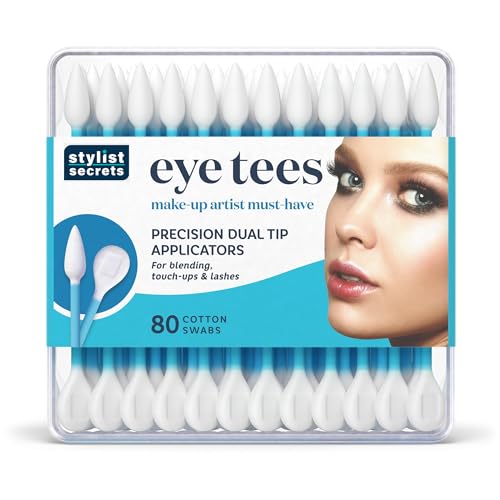 Fran Wilson EYE TEES COTTON TIPS 80 Count (6 PACK) - Precision Makeup Applicator, Double-sided Swabs with Pointed and Rounded Ends for Perfect Blending, Effective Cleaning and Precise Touch-ups