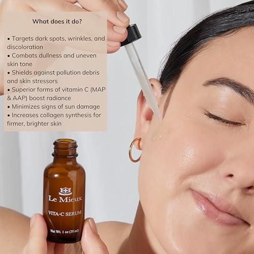 Le Mieux Vita-C Serum - Concentrated Vitamin C & Glutathione Antioxidant Facial Serum for Glowing Skin, VIT C Face Serum to Address The Appearance of Uneven Tone & Blotchiness (1 oz / 30 ml)