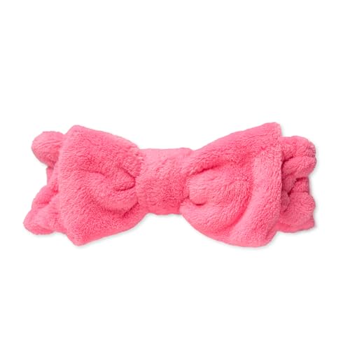 Bliss Women's Microfiber Towel Headband - Spa Headband for Washing Face, Skin Care, Makeup, and Messy Hair Wrap - Preppy Stuff Shower Hair Accessories for Women (Pink, 1 pack)