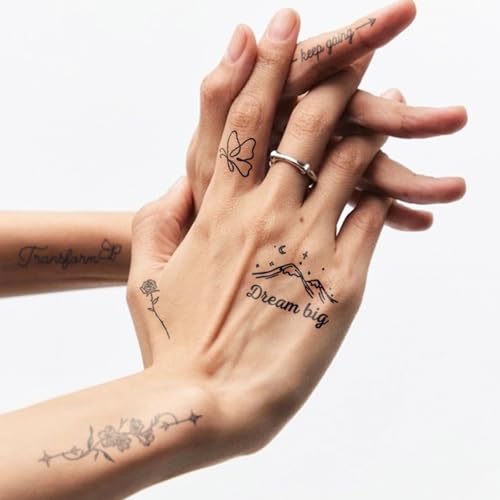 Semi Permanent Tattoos, 2 Sheets Temporary Tattoo, Lasts 7-15 Days, Develops Fully in 48H, Realistic, Waterproof and Non-Reflective