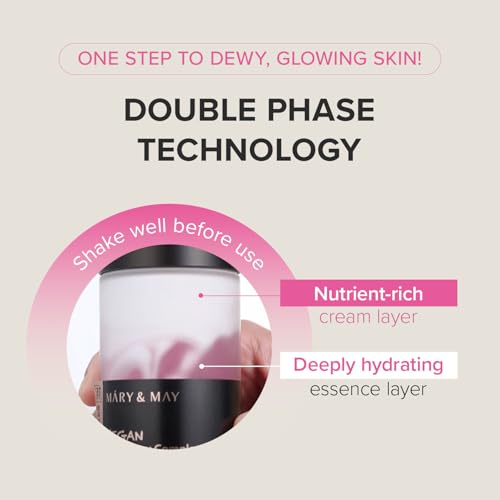 Mary&May Vegan Blackberry Cream Essence ? Shake-to-Mix Dual-Phase Milky Toner, Ceramide + Blue Lotus Water, Barrier Support for Dry/Sensitive Skin, Unscented & Alcohol Free, 140ml (4.73 fl oz)
