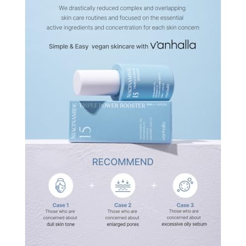 V'anhalla Niacinamide 15 Triple Power Booster 1.01 fl.oz. | Vegan, Pore Minimizing, Hydrating, Lightweight Daily Serum