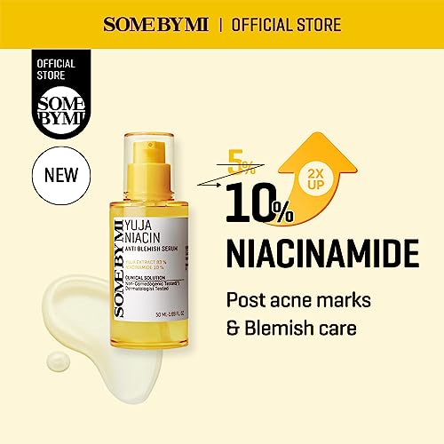SOME BY MI Yuja Niacin Anti Blemish Serum ? 1.69oz, 50ml ? Korean 10% Niacinamide & Vitamin C Serum to Brighten Dull-Looking Skin ? Dark Spot Remover for Pigmentation & Melasma ? Korean Skin Care