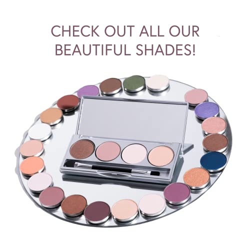 Honeybee Gardens Refillable Eye Shadow Compact, Duo, Customizable Empty Cosmetic Case, 26mm Pan Compatible