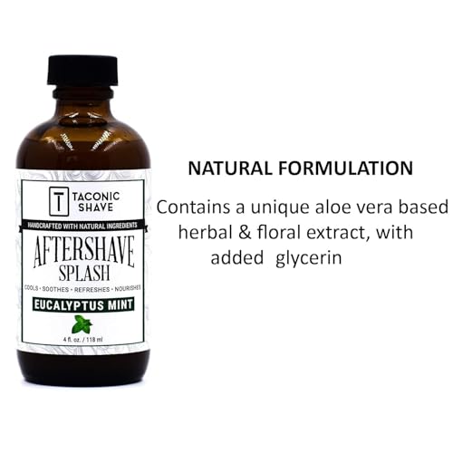 Taconic Shave Eucalyptus Mint Aftershave Splash ? Refreshing, Alcohol-Free Men¡¯s After Shave ? Tones & Cools Skin Naturally ? 4 oz USA Made