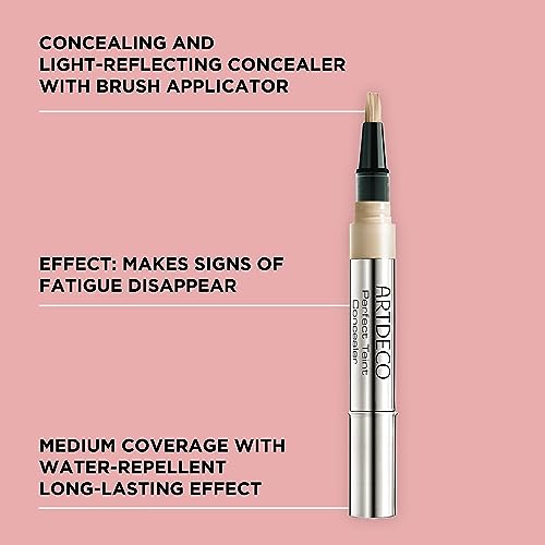 ARTDECO Perfect Teint Concealer - Light Peach N¡Æ05 - Light-Reflecting Concealer with Brush Applicator - No Signs of Tiredness - Medium Coverage - Water-Resistant - Long Lasting - Makeup - 0.07 Fl Oz